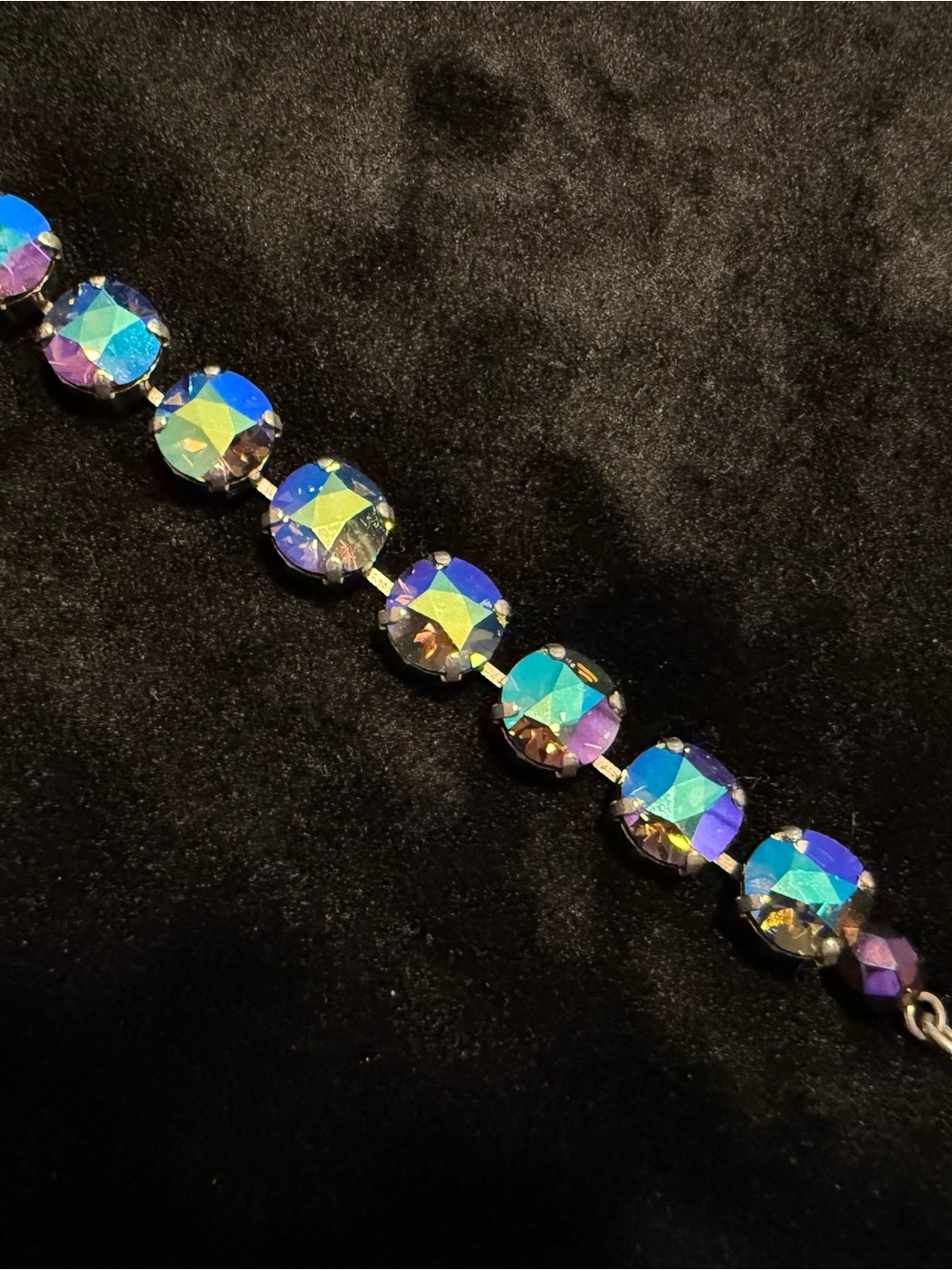 Sabika Iridescent Crystal Tennis Bracelet - Multi-Color AB - Picture 3 of 4